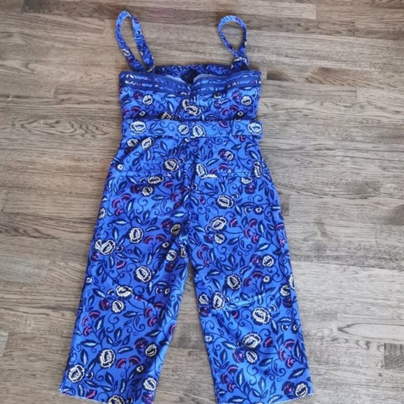 Anthropologie Jumpsuit Cartonnier Blue Mid Summer Belted 2 - Picture 2 of 10